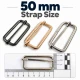 50 mm Metal Strap Adjuster Single Slide Buckle with Special Finish for Bags and Textile Products