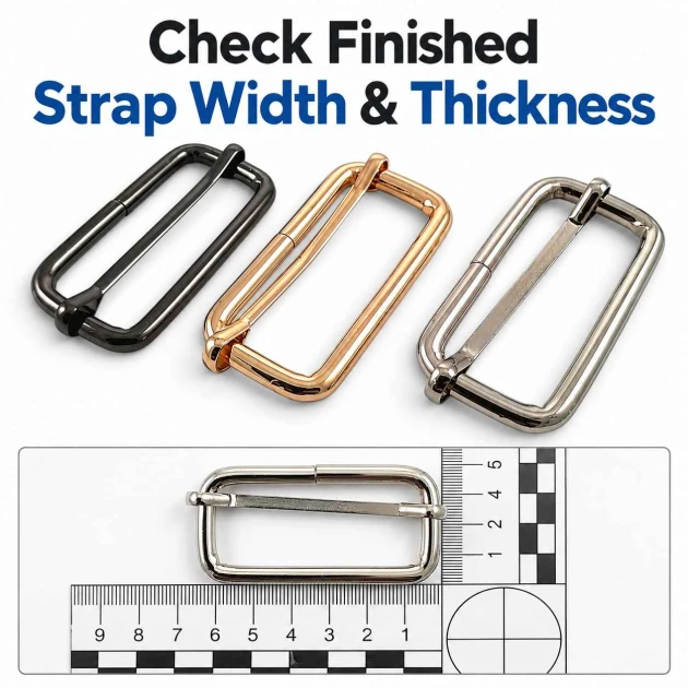 50 mm Metal Strap Adjuster Single Slide Buckle with Special Finish for Bags and Textile Products