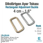 4 cm 1.6" Frame Buckle - Rectangular Buckle, Special Metal Plating, Slim Model SB 9774