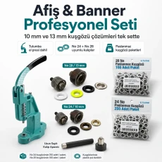 Afiş & Banner Profesyonel Kuşgözü Seti – 10 mm ve 13 mm Presli Set BANNER-PRO-SET06