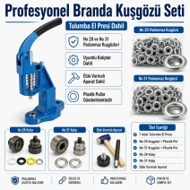 Professional Canvas Eyelet Set with Hand Press – No. 28 and No. 31 Eyelets Included - BRANDA-PRO-SET02