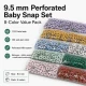 Baby Snap Fastener 9.5 mm 8 Color Set Perforated Snap Fastener Colorful Set C0095DP8R