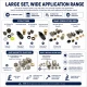 Large Bag Making Tool Set including Eyelet, Snap, Rivet, and Magnetic Clasp Dies with Hand Setting Tool for crafting and