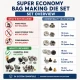 Super Economy Bag Making Tool Set including eyelet, snap, rivet, and magnetic clasp dies for crafting bags, wallets, and