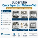 Süper Eko Çanta Yapım Sarf Malzeme Seti – Kuşgözü, Çıtçıt, Perçin ve Çanta Mıknatısı CANTA-SARF-SET-SUPER-EKO-01