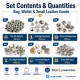 Super Economy Bag Hardware Refill Set including eyelets, snap buttons, rivets, and magnetic bag clasps for versatile bag