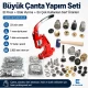 Large Bag Making Kit with Hand Press including magnetic clasps, snap buttons, rivets, eyelets, and installation dies for