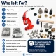 Large Bag Making Kit with Hand Press including magnetic clasps, snap buttons, rivets, eyelets, and installation dies for