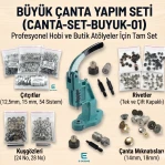 Large Bag Making Kit with Hand Press – Bag Magnetic Clasps, Snap Buttons, Rivets, Eyelets and Installation Dies Included CANTA-SET-BUYUK-01