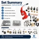 Large Bag Making Kit with Hand Press including magnetic clasps, snap buttons, rivets, eyelets, and installation dies for