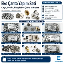 Eco Bag Hardware Consumables Kit – Magnetic Clasps, Snap Buttons, Rivets and Eyelets Included CANTA-SET-EKO-SARF-01