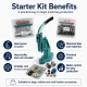 Small Bag Making Starter Kit including Hand Press, Rivets, Eyelets, Snap Buttons and Magnetic Clasp Dies for crafting and