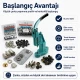 Small Bag Making Starter Kit including Hand Press, Rivets, Eyelets, Snap Buttons and Magnetic Clasp Dies for crafting and