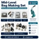 Medium Bag Making Kit with Hand Press including snap buttons, rivets, eyelets, and magnetic clasp for DIY bag projects