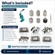 Medium Bag Making Kit with Hand Press including snap buttons, rivets, eyelets, and magnetic clasp for DIY bag projects