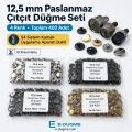 12.5 mm Stainless Snap Button Set – 4 Colors, 400 Pieces + 54 System Wedge Mounting Die Included – Hand Press Not Included CITCIT-SET-125MM-4RENK-KLP0056