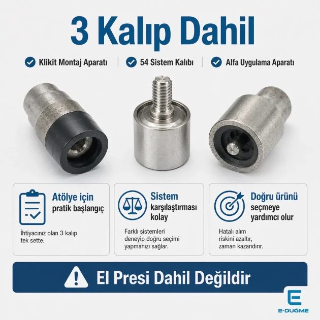Snap Fastener System Starter Set with Dies – Klikit, 54 System and Alfa Snaps CITCIT-SISTEM-TANIMA-SET01