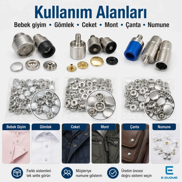 Snap Fastener System Starter Set with Dies – Klikit, 54 System and Alfa Snaps CITCIT-SISTEM-TANIMA-SET01