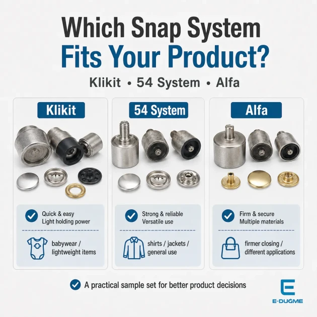 Snap Fastener System Starter Set with Dies – Klikit, 54 System and Alfa Snaps CITCIT-SISTEM-TANIMA-SET01