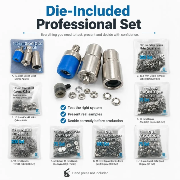 Professional Snap Fastener System Sample and Workshop Starter Set – Klikit, 54 System, Alfa and 61 System CITCIT-SISTEM-TANIMA-SET03