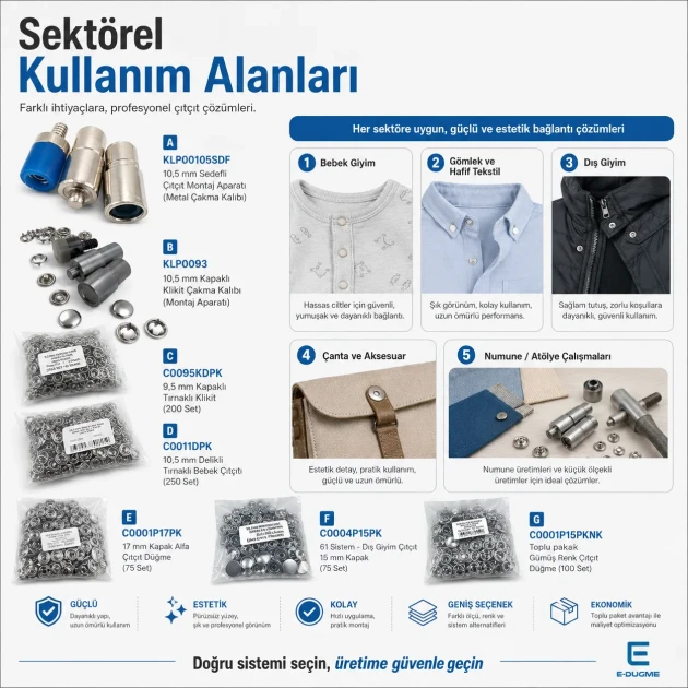 Professional Snap Fastener System Sample and Workshop Starter Set – Klikit, 54 System, Alfa and 61 System CITCIT-SISTEM-TANIMA-SET03