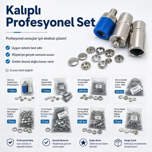 Professional Snap Fastener System Sample and Workshop Starter Set – Klikit, 54 System, Alfa and 61 System CITCIT-SISTEM-TANIMA-SET03