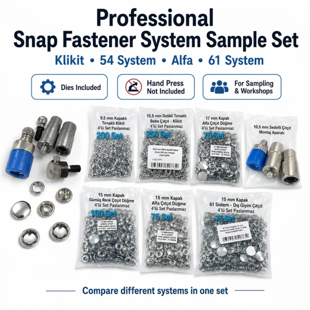 Professional Snap Fastener System Sample and Workshop Starter Set – Klikit, 54 System, Alfa and 61 System CITCIT-SISTEM-TANIMA-SET03