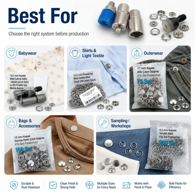 Professional Snap Fastener System Sample and Workshop Starter Set – Klikit, 54 System, Alfa and 61 System CITCIT-SISTEM-TANIMA-SET03