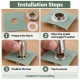 8 mm (0.31 in) Stainless Steel Eyelet Hand Punch and Setting Kit – 20 Sets + Tool KGS2IN1-05-PS020