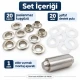 8 mm (0.31 in) Stainless Steel Eyelet Hand Punch and Setting Kit – 20 Sets + Tool KGS2IN1-05-PS020