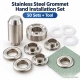 8 mm (0.31 in) Stainless Steel Eyelet Hand Punch and Setting Kit – 50 Sets + Tool KGS2IN1-05-PS050