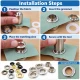 8 mm (0.31 in) Stainless Steel Eyelet Hand Punch and Setting Kit – 50 Sets + Tool KGS2IN1-05-PS050