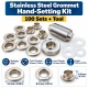 8 mm (0.31 in) Stainless Steel Eyelet Hand Punch and Setting Kit – 100 Sets + Tool KGS2IN1-05-PS100