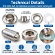 9.5 mm (0.37 in) Stainless Steel Eyelet Hand Punch and Setting Kit – 100 Sets + Tool KGS2IN1-24-PS100