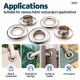 12 mm (0.47 in) Stainless Steel Eyelet Hand Punch and Setting Kit – 100 Sets + Tool KGS2IN1-26-PS100