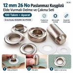 12 mm (0.47 in) Stainless Steel Eyelet Hand Punch and Setting Kit – 100 Sets + Tool KGS2IN1-26-PS100