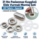 31 No Paslanmaz Kuşgözü Elde Vurmalı Delme ve Çakma Seti – 20 Takım + Aparat KGS2IN1-31-PS020