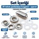 31 No Paslanmaz Kuşgözü Elde Vurmalı Delme ve Çakma Seti – 20 Takım + Aparat KGS2IN1-31-PS020