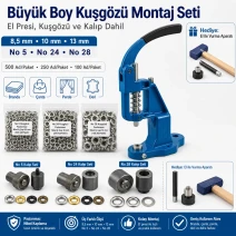 Large Eyelet Installation Set with Manual Hand Press, Eyelets and Dies – KUSGOZUSET01