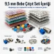 Hand Press Baby Snap Fastener Set 9.5 mm / 0.37 in Klikit, Capped and Pearl Snap Tool Kit M0099-SET95 with various snap