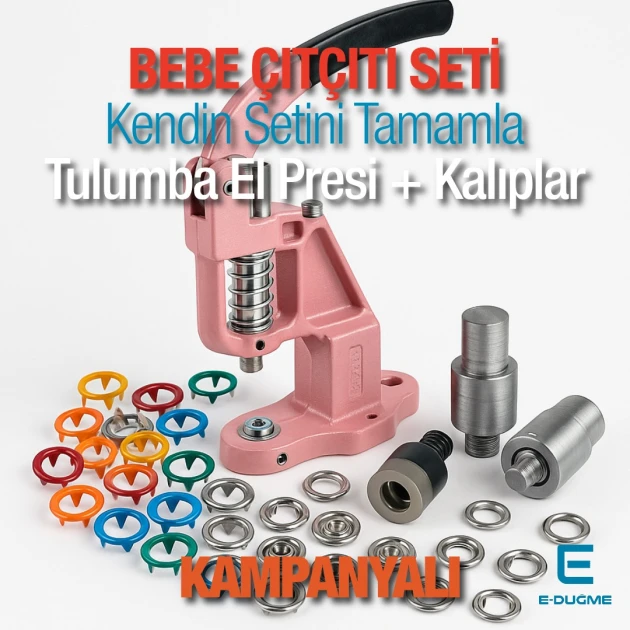 Hand Press Baby Snap Fastener Tool & Materials Set - Most Practical Kit M0099-Set95