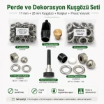 Curtain and Decoration Eyelet Set without Hand Press – 17 mm and 28 mm Eyelets Included PERDE-17-28MM-PRESIZ-SET10