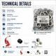 Curtain and Decoration Eyelet Set with Hand Press – 28 mm Eyelets, Die and Punching Die Included PERDE-28MM-PRESLI-SET09