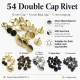 54 Double Cap Rivet with 12 mm Front and Back Caps, 7.5 mm Long Steel Post for Durable Fastening in Handbags and Fashion