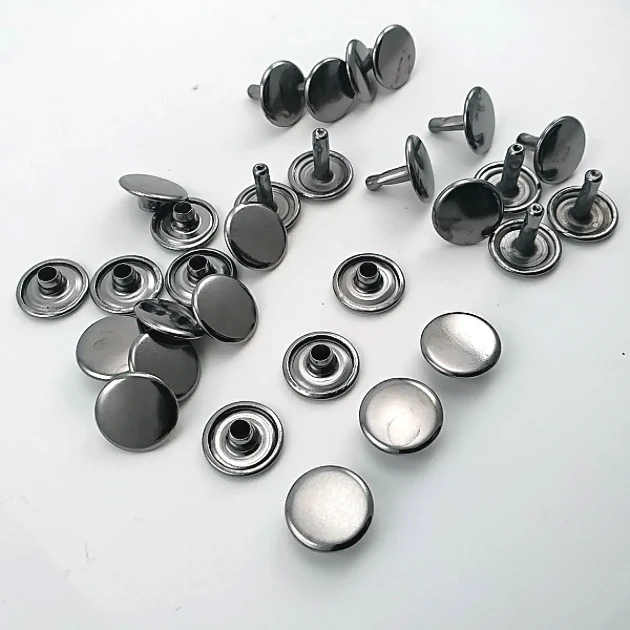 54 Double Cap Rivet with 12 mm Front and Back Caps, 7.5 mm Long Steel Post for Durable Fastening in Handbags and Fashion