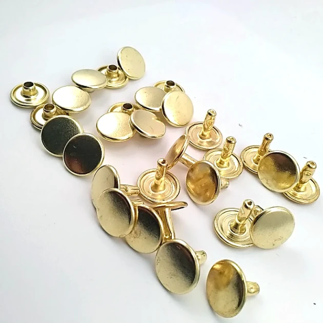 54 Double Cap Rivet with 12 mm Front and Back Caps, 7.5 mm Long Steel Post for Durable Fastening in Handbags and Fashion