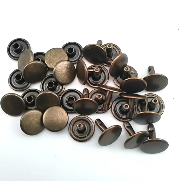 54 Double Cap Rivet with 12 mm Front and Back Caps, 7.5 mm Long Steel Post for Durable Fastening in Handbags and Fashion