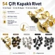 54 Double Cap Rivet with 12 mm Front and Back Caps, 7.5 mm Long Steel Post for Durable Fastening in Handbags and Fashion
