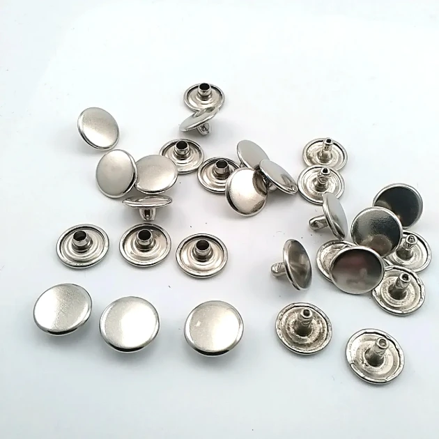 54 Double Cap Rivet 12 mm (0.47") Front Cap and 7.5 mm (0.30") Post Steel Rivet for bags, belts, and leather goods - 500 Sets