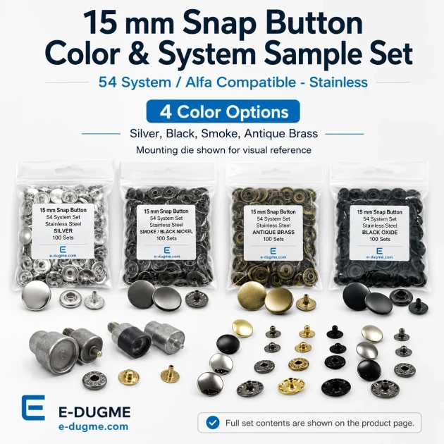Snap Button 15 mm 3/4" Stainless 100 pcs/Pk C00016PPK
